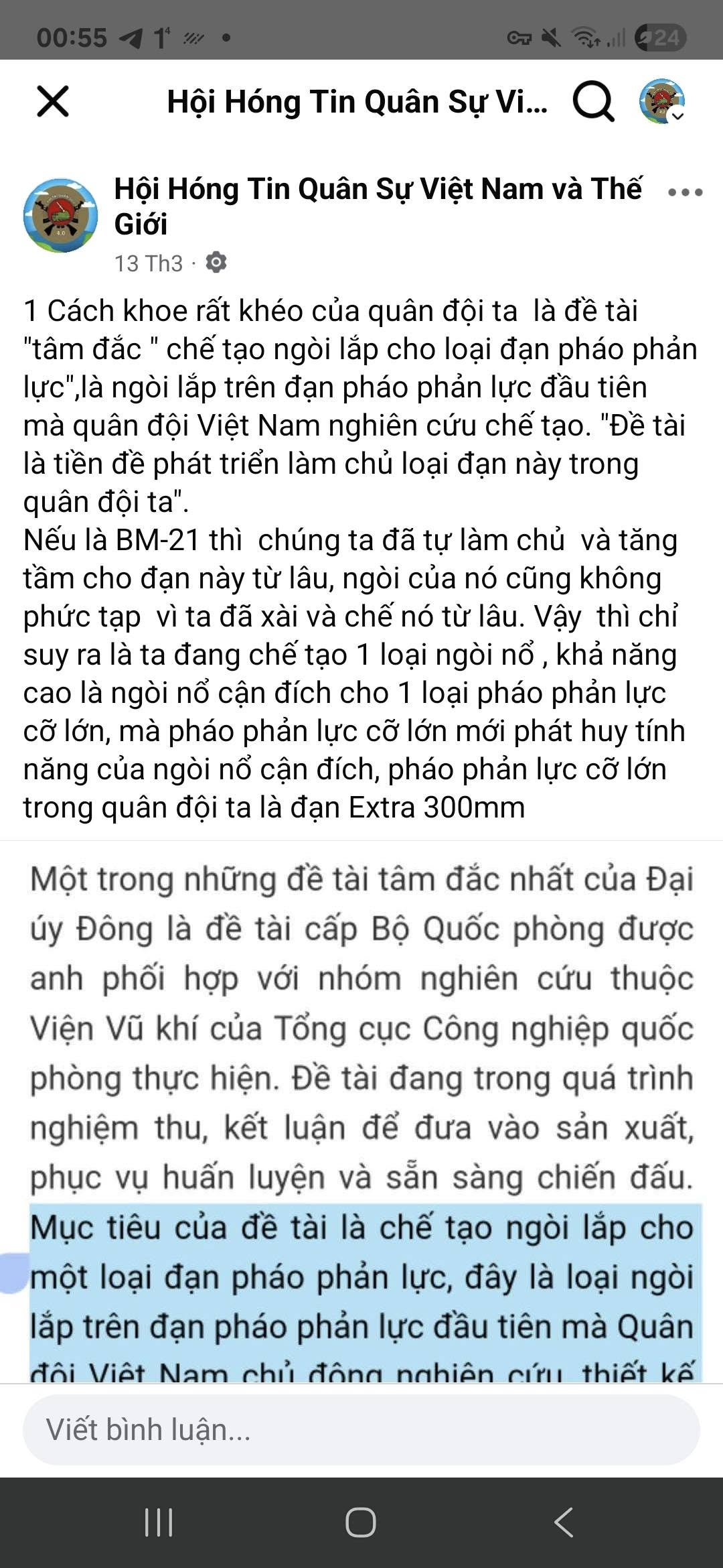 Quân đội Việt Nam nghiên cứu chế tạo ngòi lắp cho đạn pháo phản lực 2 557639470 813358654547534 2477858798550596391 n