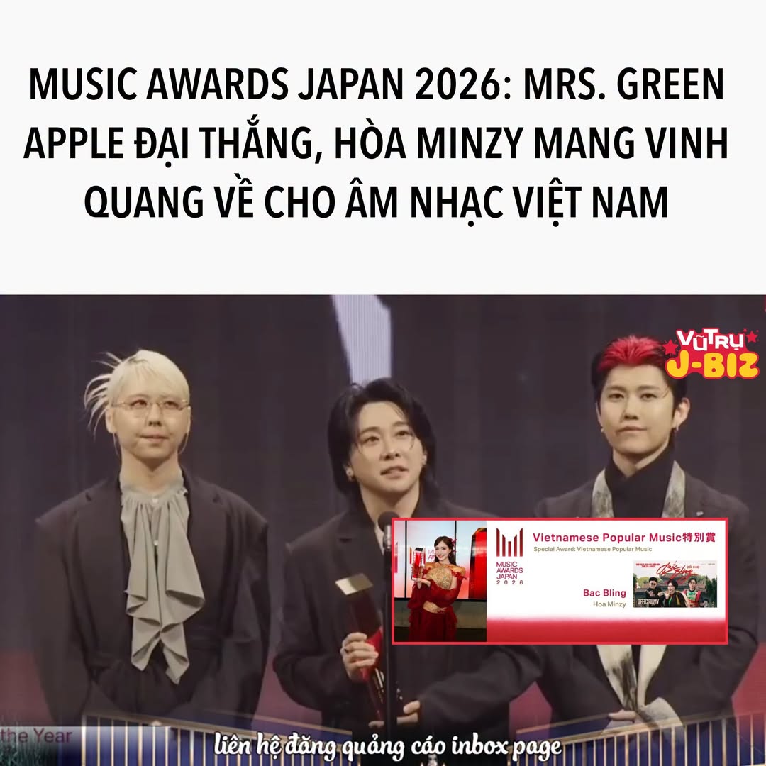 Hòa Minzy nhận giải thưởng âm nhạc tại Music Awards Japan 2026 1 723824420 3596048633882962 8853334099506386682 n